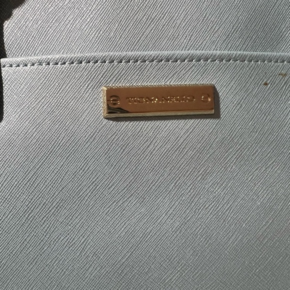 Tignanello Bowery Dome Satchel in Powder Blue with Gold Accents - Picture 3 of 7